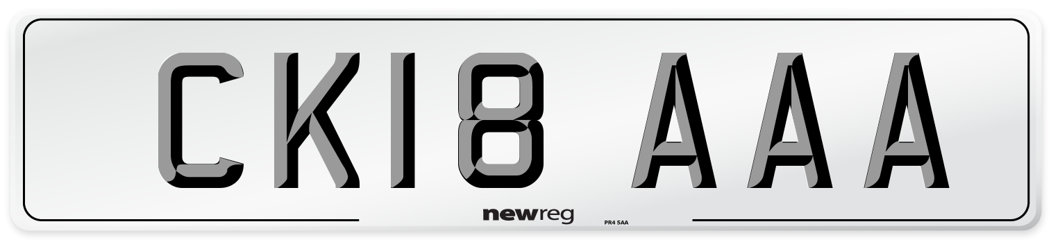 CK18 AAA Number Plate from New Reg